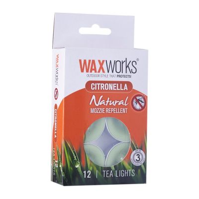 WAXWORKS CITRONELLA TEA LIGHTS 12PK WW916 - NETT (CT)